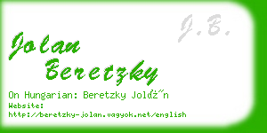 jolan beretzky business card